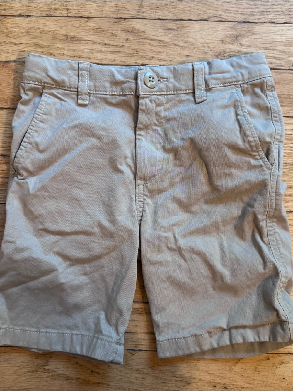 Zara Boys Khaki Tan Chino‎ Shorts Size 8 Adjustable Waist Cotton Twill Casual